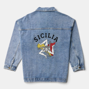 Sicilia Flag Sicily Palermo Italy  11  Denim Jacket