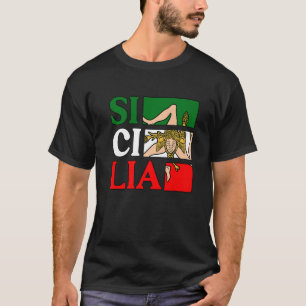 Sicilia Flag Sicily Palermo Italy 11 T-Shirt