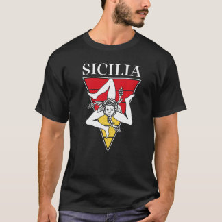 Sicilia Flag Sicily Palermo Italy 19 T-Shirt
