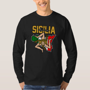 Sicilia Flag Sicily Palermo Italy 21 T-Shirt