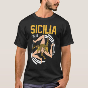 Sicilia Flag Sicily Palermo Italy 30 T-Shirt