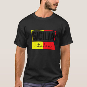 Sicilia Flag Sicily Palermo Italy 33 T-Shirt
