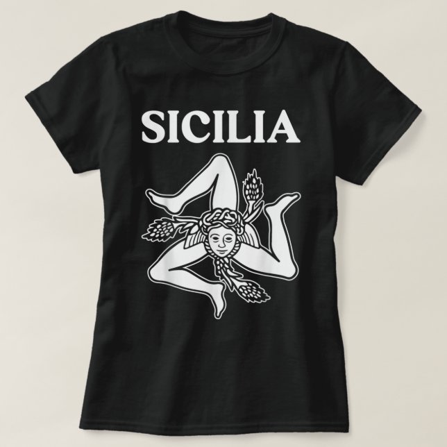 Sicilia Flag Sicily Palermo Italy T-Shirt (Design Front)
