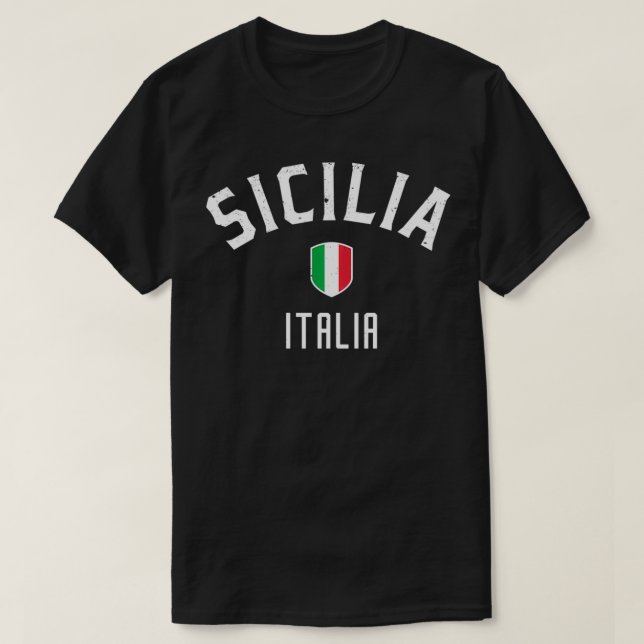 Sicilia Italia  Italian Flag Sicily Italy  T-Shirt (Design Front)