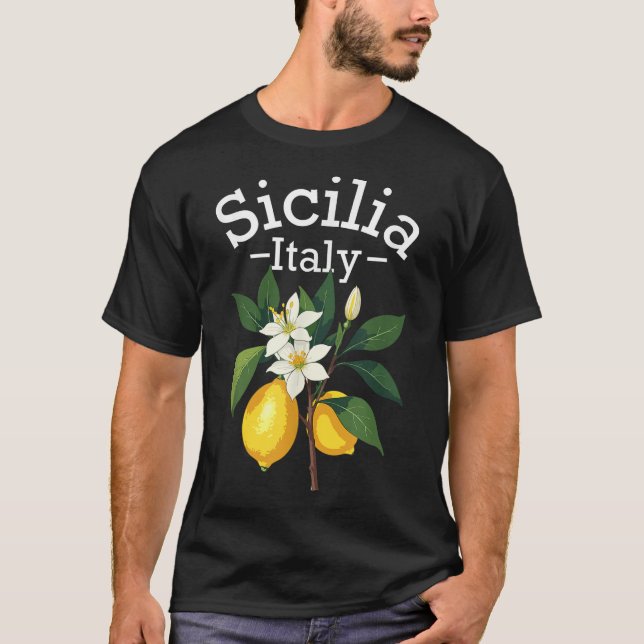  Sicilia Italian Souvenir Italy Lemons Souvenirs  T-Shirt (Front)