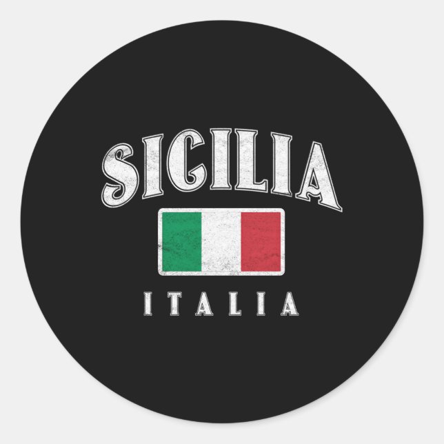 Sicilia Italy Italian Italia Sicily Classic Round Sticker (Front)