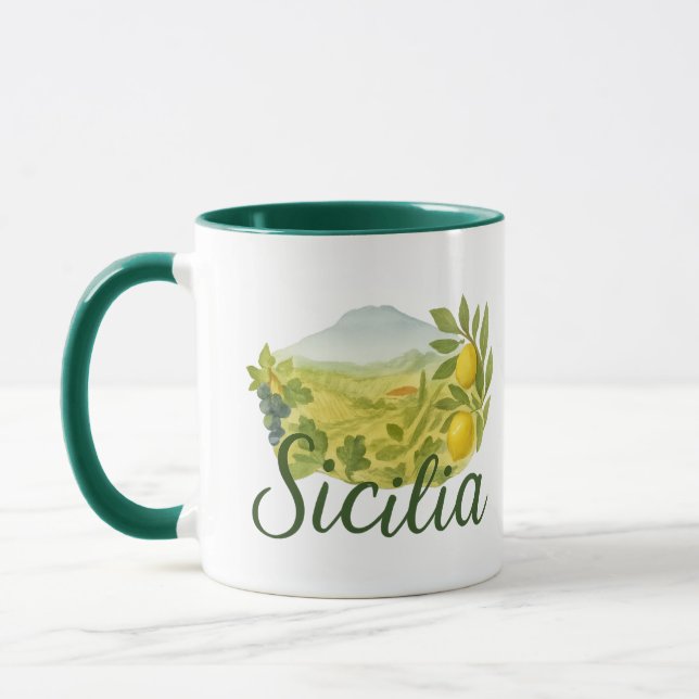 Sicilia Mt.Etna Design Mug (Left)