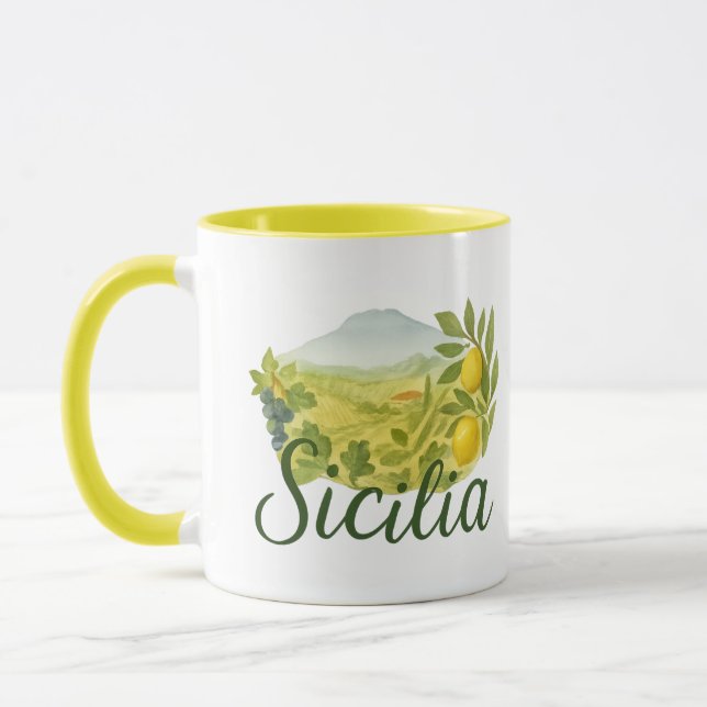 Sicilia Mt.Etna Design Mug (Left)