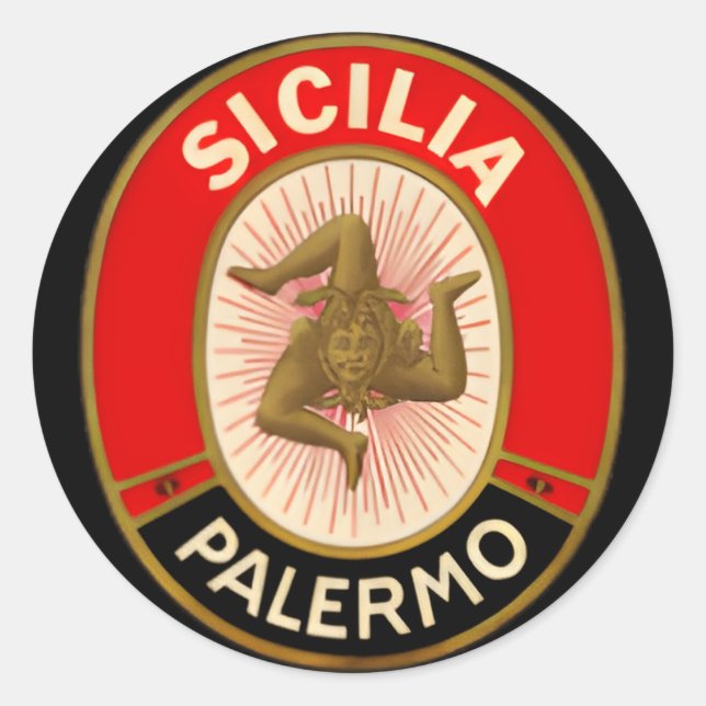 Sicilia Palermo Style Sicily Classic Round Sticker (Front)