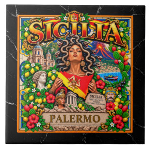 SICILIA Sicilian Design Customise Name PALERMO Tile