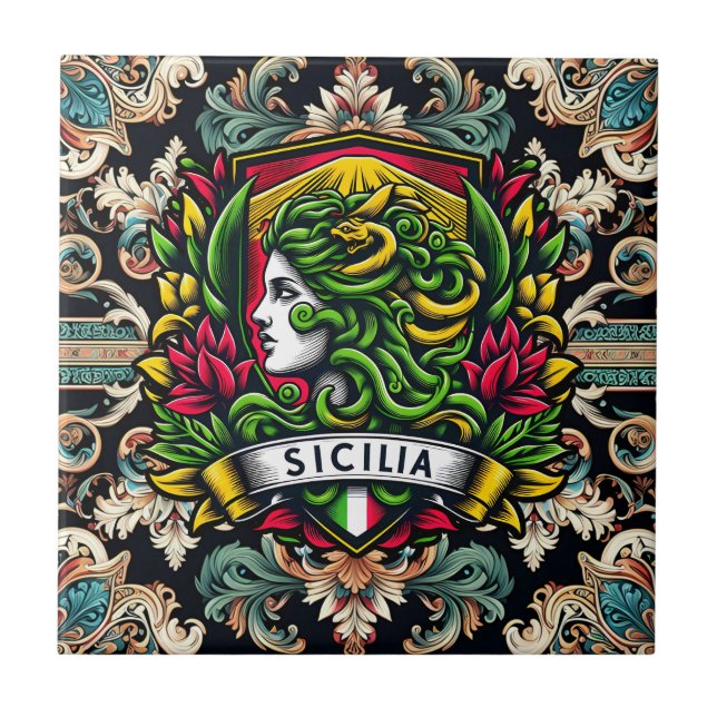 Sicilia Sicilian Design  Tile (Front)