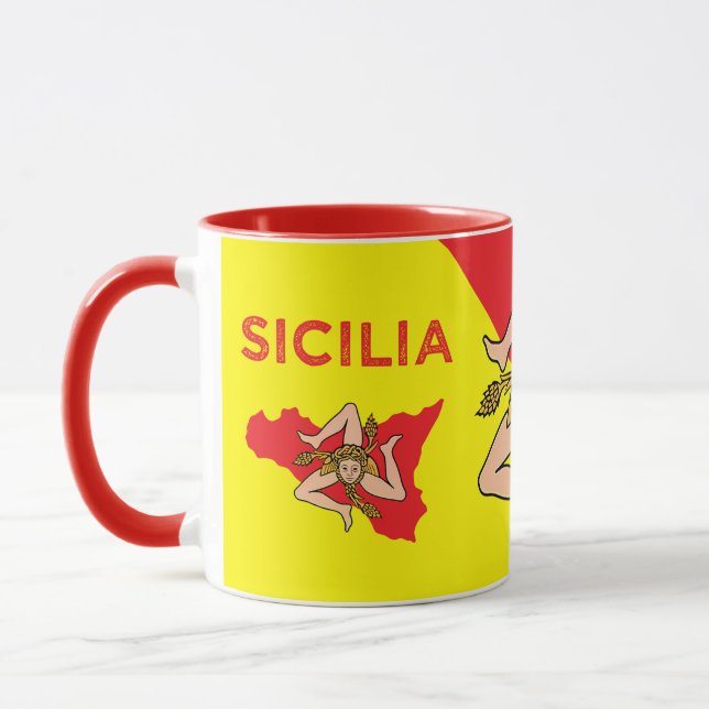 Sicilia Sicilian flag of Sicily Trinacria  Mug (Left)