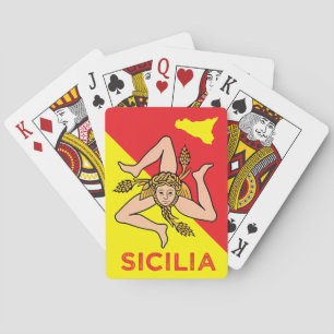 Sicilia Sicilian Flag of Sicily Trinacria  Playing Cards