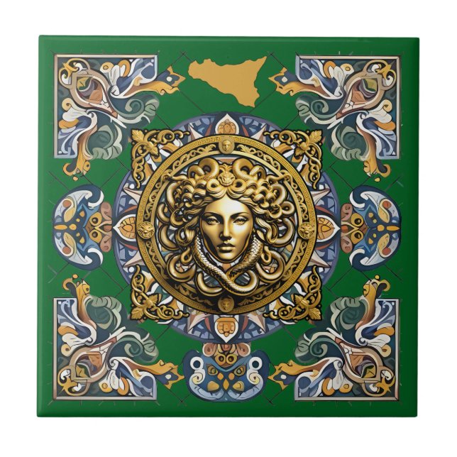 Sicilia Sicilian Pattern  Tile (Front)