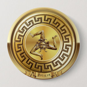 Sicilia (Sicily) Golden Pin Button