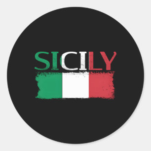 Sicilia Sicily Italy Europe Vacation Travel Classic Round Sticker
