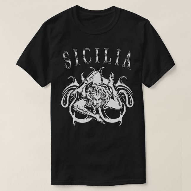 Sicilia Trinacria Italy Gift for Proud Siciliano  T-Shirt (Design Front)