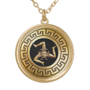 Sicilia (Trinacria Symbol)  Gold Plated Necklace