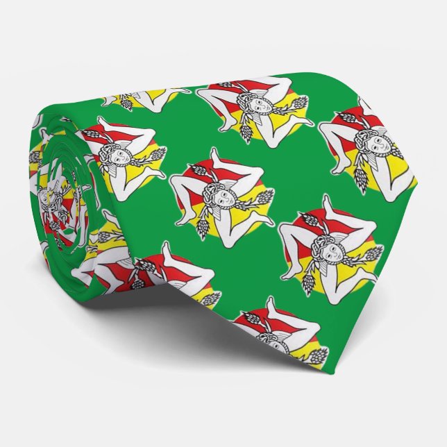 Sicilia (Trinacria Symbol) Premium  Neck Tie (Rolled)