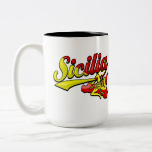 Sicilia Trinacria Two-Tone Coffee Mug