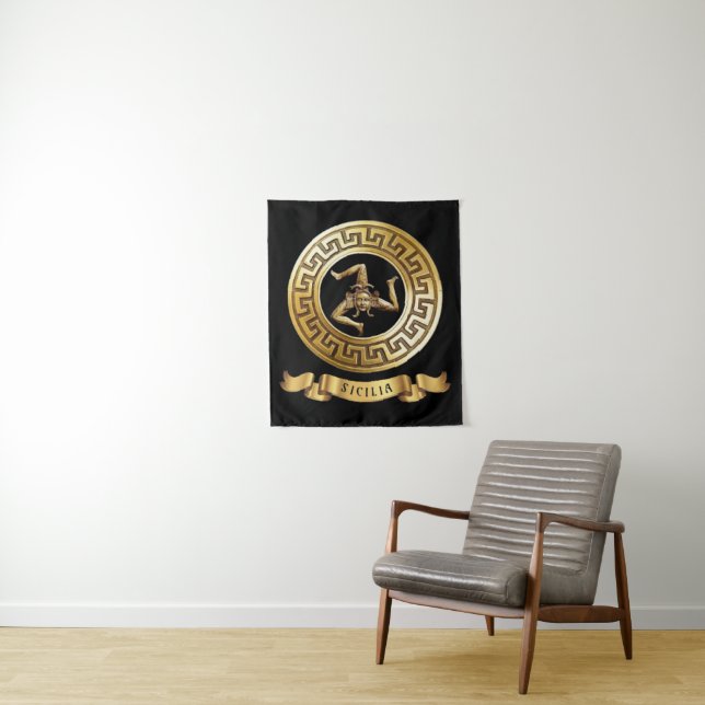 Sicilia (with Trinacria symbol) Wall Tapestry (In Situ)