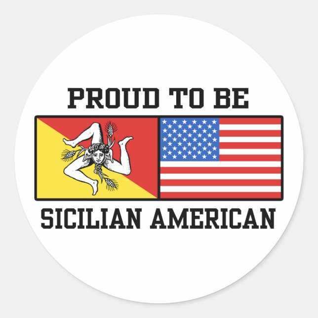 Sicilian American Classic Round Sticker (Front)