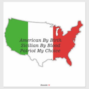  Sicilian American Italian Patriot USA Map 