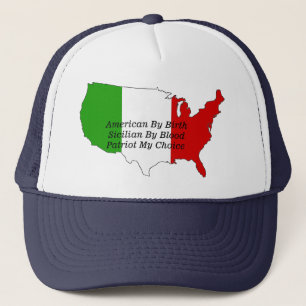 Sicilian American Italian USA Map Trucker Hat