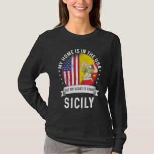 Sicilian American Patriot Grown Proud Home USA Fla T-Shirt