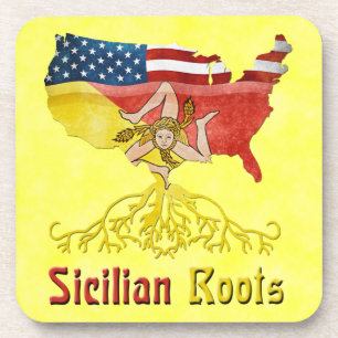 Sicilian American Roots Cork Coasters