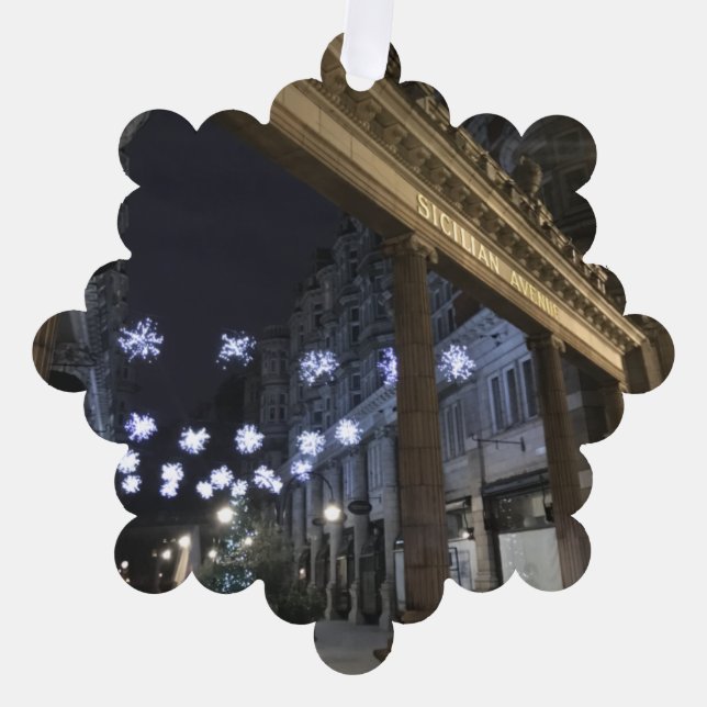 Sicilian Avenue Holborn London UK Christmas Photo Tree Decoration Card (Front)