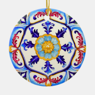 Sicilian Baroque Flower I Ceramic Tree Decoration