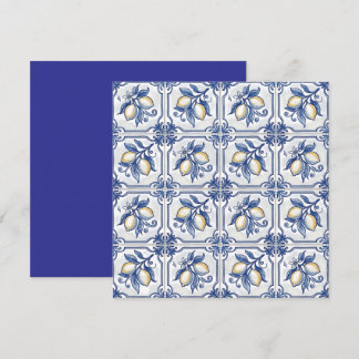 Sicilian Blue & White Tiles With Lemons