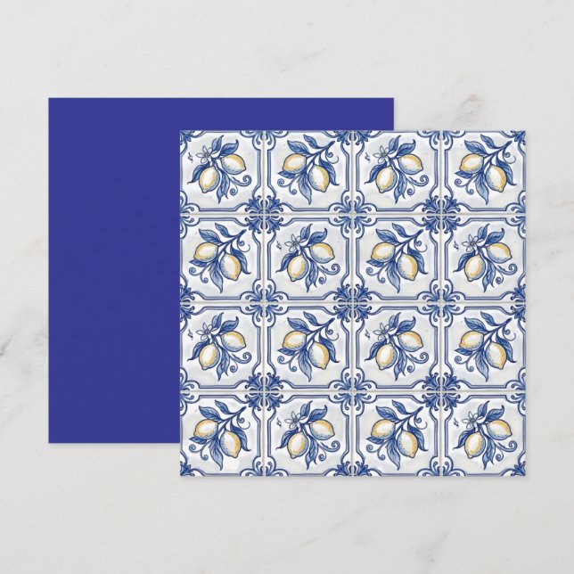 Sicilian Blue & White Tiles With Lemons (Front/Back)