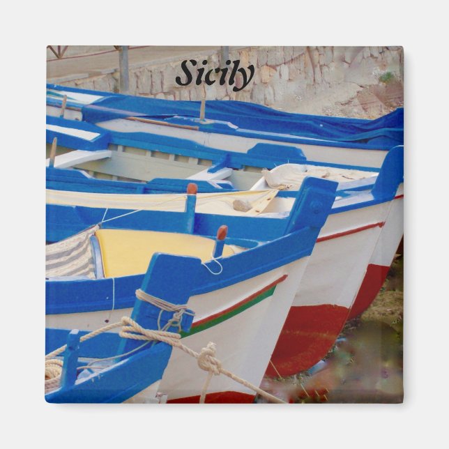 Sicilian Boats Magnet (Front)