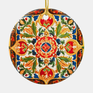 Sicilian Ceramic Pattern Ceramic Tree Decoration