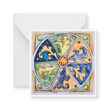 Sicilian Ceramic Tile - P7 - Flat note card