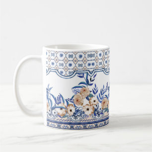 Sicilian ceramic tiles floral pattern coffee mug