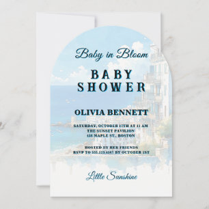 Sicilian Coastline Ocean View Summer Baby Shower Invitation