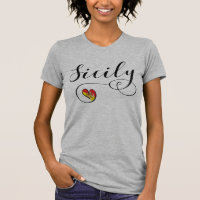 Sicilian Flag Heart, I Love Sicily