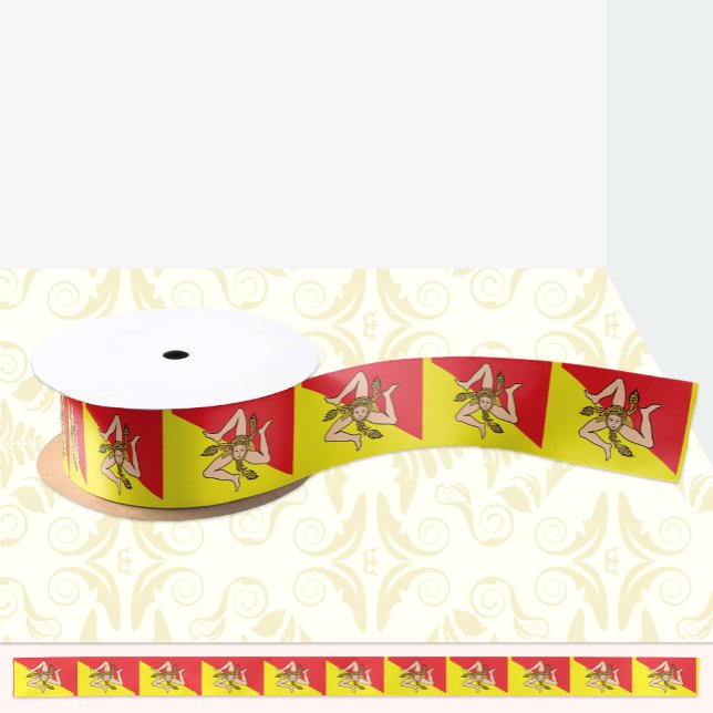 Sicilian Flag ribbon, fashion /sports, Sicily Satin Ribbon (Creator Uploaded)