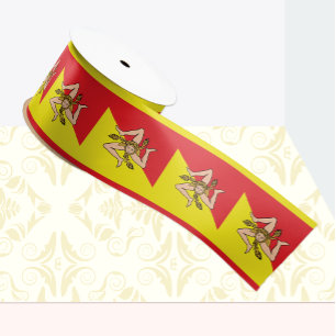 Sicilian Flag ribbon, Sicily patriots /sports Grosgrain Ribbon