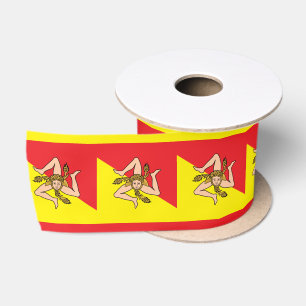 Sicilian Flag ribbon, Sicily patriots /sports Satin Ribbon