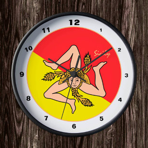 Sicilian Flag, Sicily trendy fashion /design clock