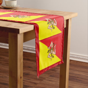 Sicilian Flag & Sports fan house decor / Sicily Short Table Runner