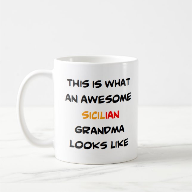 sicilian grandma, awesome coffee mug (Left)