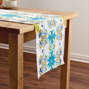 Sicilian,Italian style,majolica pattern      Short Table Runner