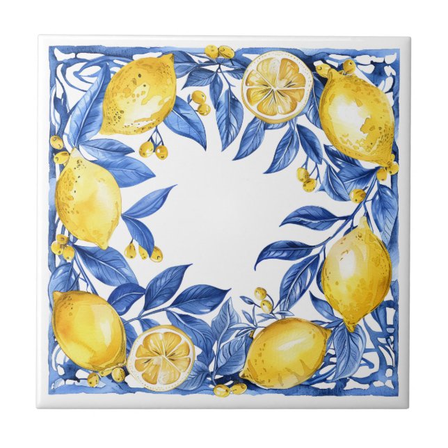 Sicilian Lemon Tiles Pattern Mediterranean Dolce  (Front)