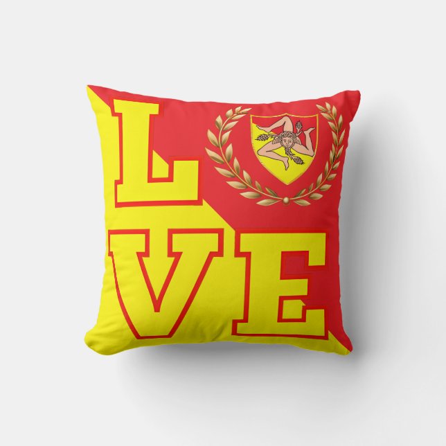 Sicilian LOVE Throw Pillow (Front)