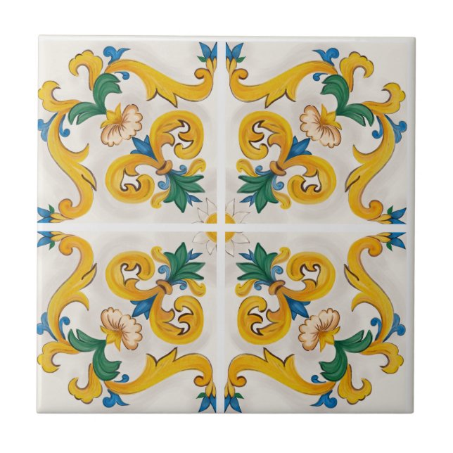 Sicilian Majolica Colorful Tile Pattern (Front)